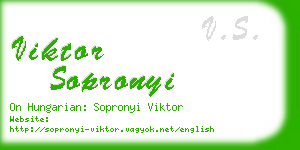 viktor sopronyi business card